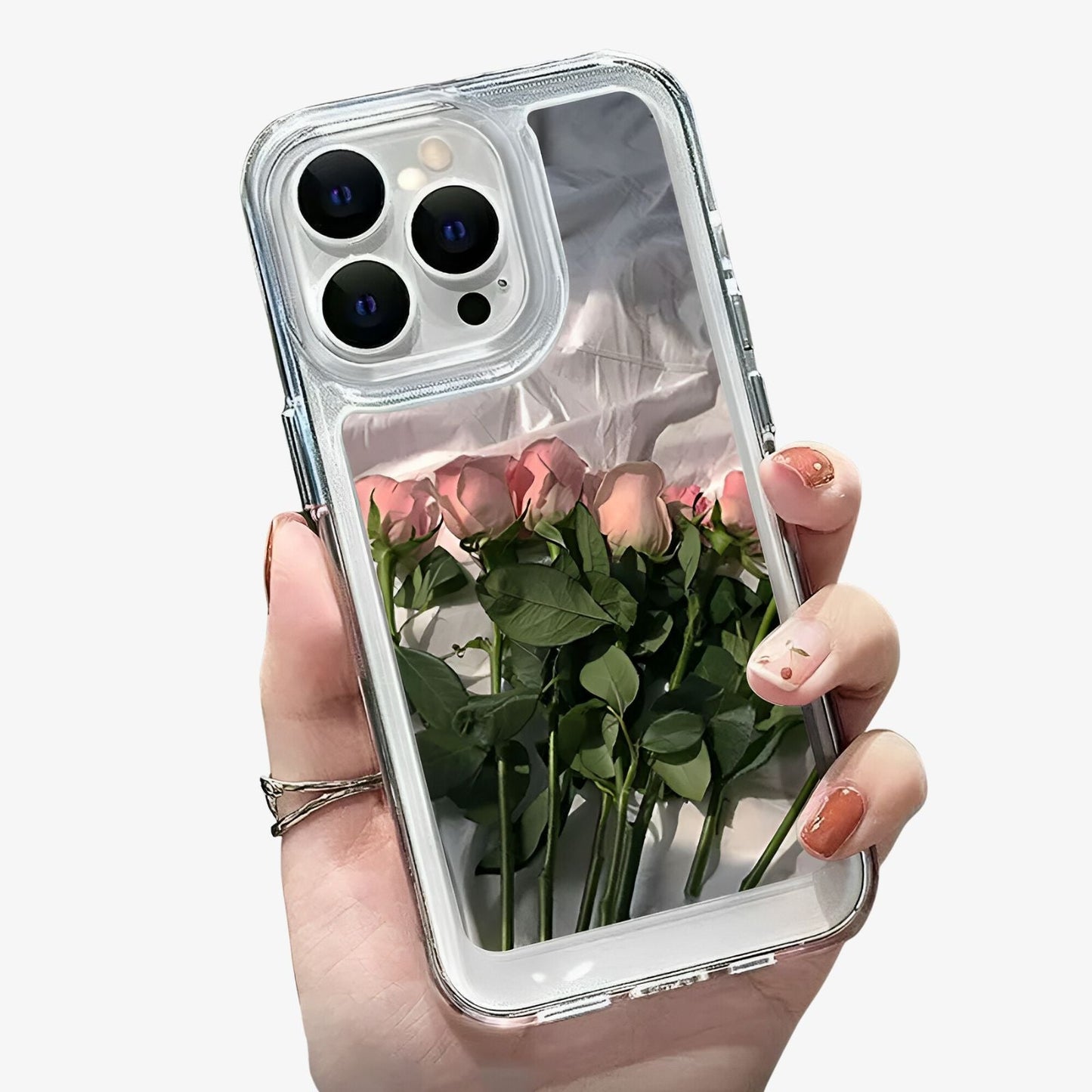 Coque transparente iPhone bouquet de fleur