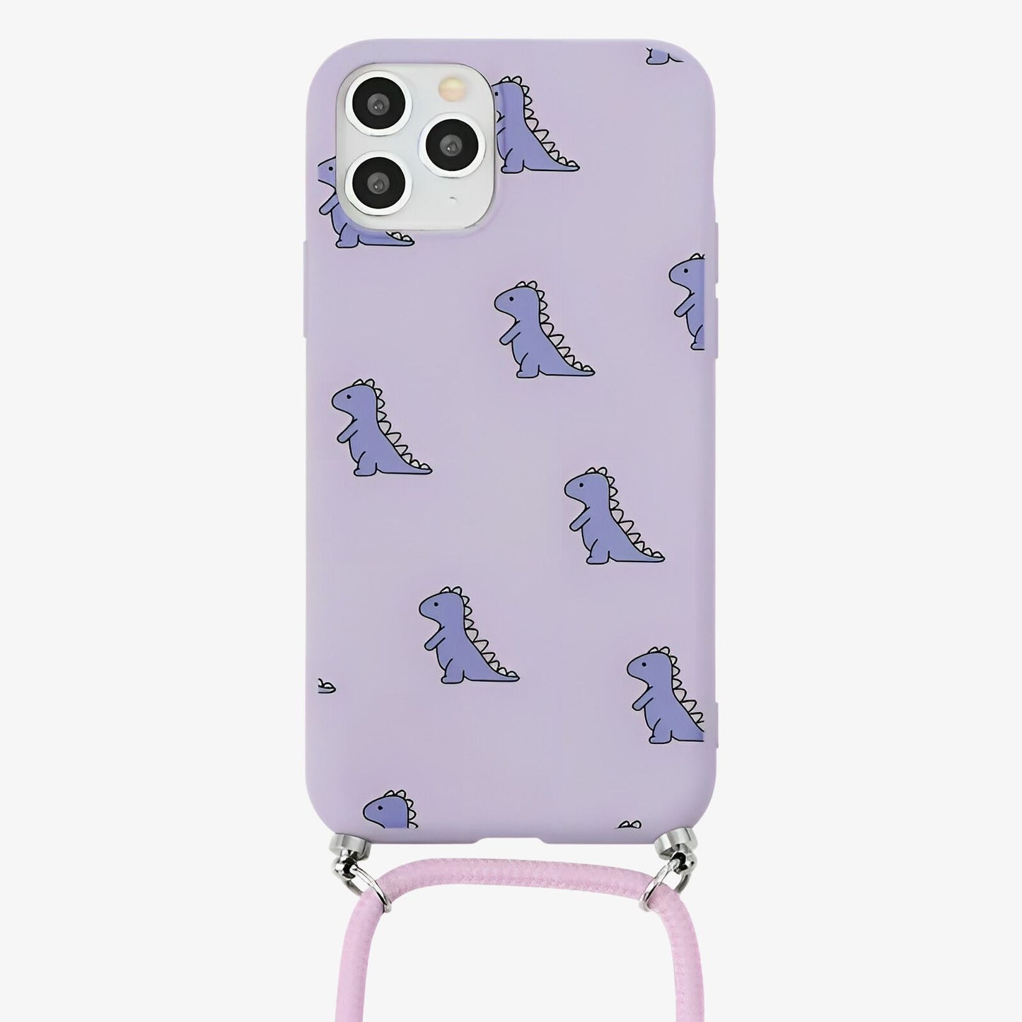 Coque iPhone imprimé dinosaure avec cordon