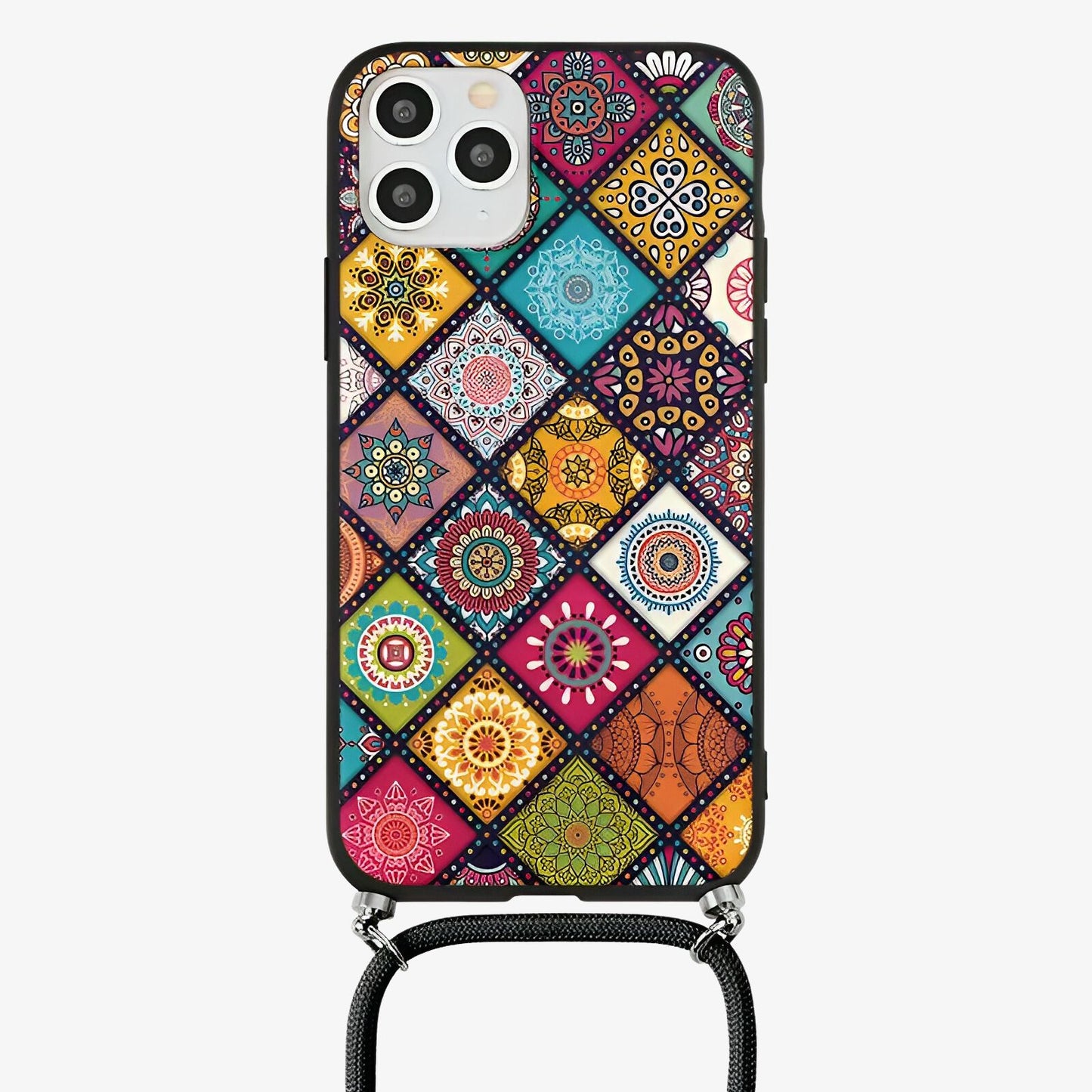 Coque iPhone imprimé motif avec cordon