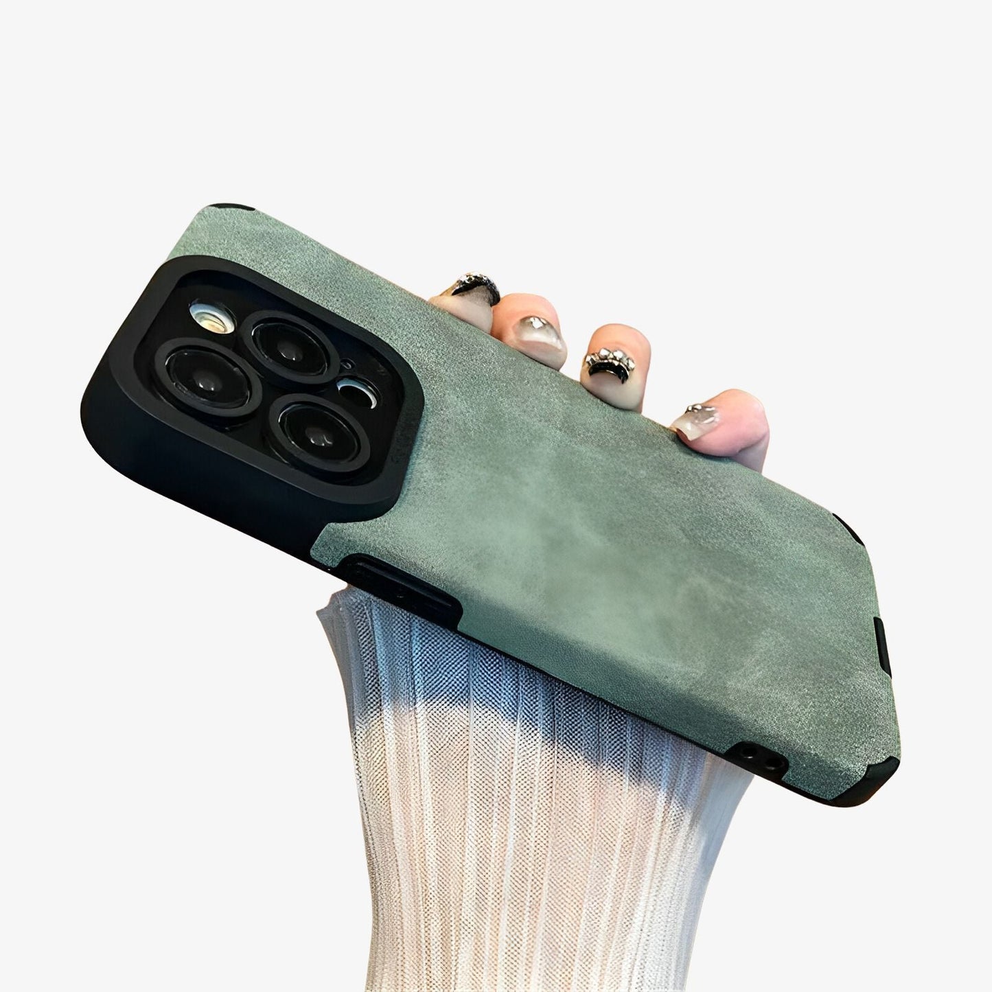 Coque iPhone verte texture douce