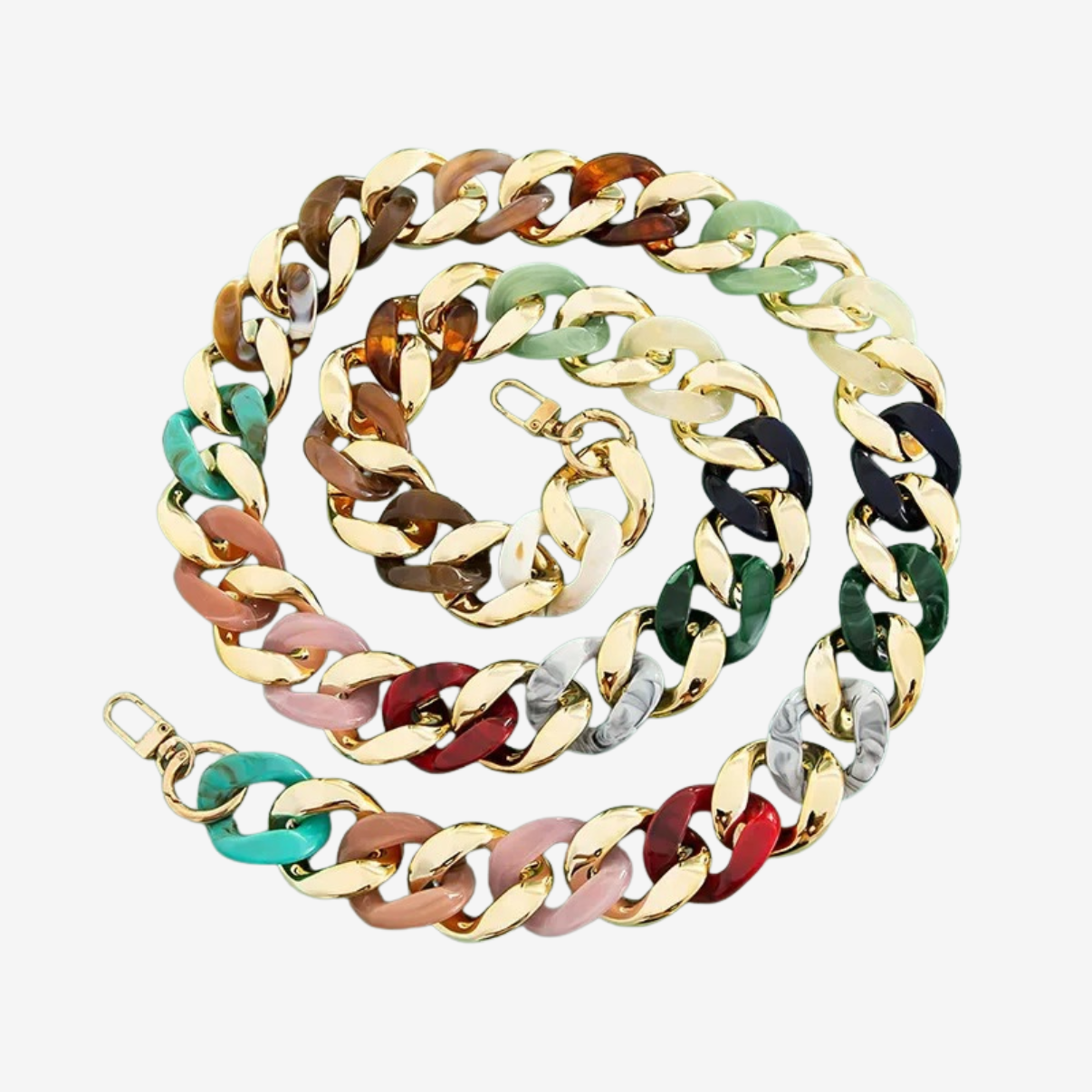 Collier chaîne bijou de téléphone maillons en acrylique | Jade