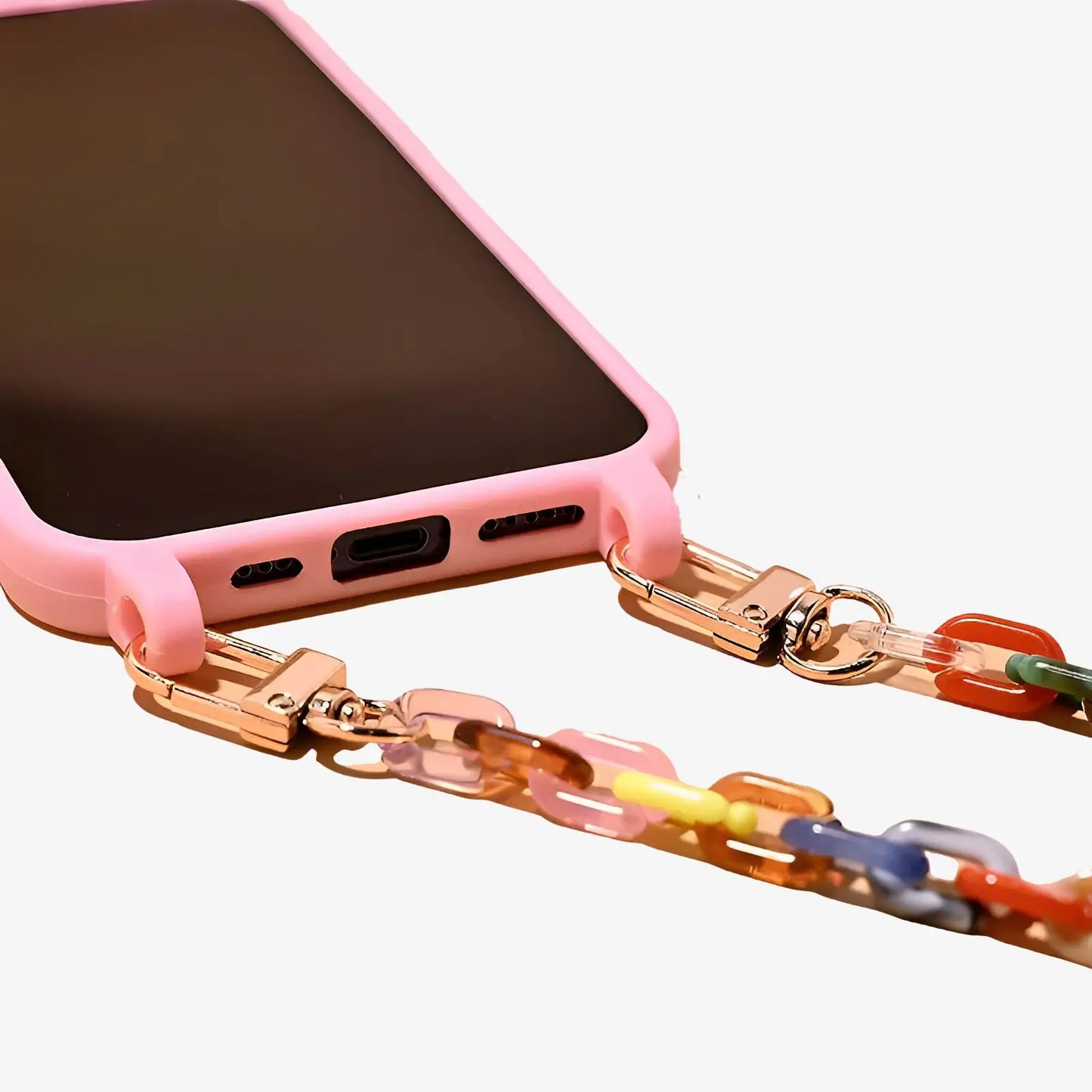 Collier chaîne bijou de téléphone maillons en acrylique | Emma