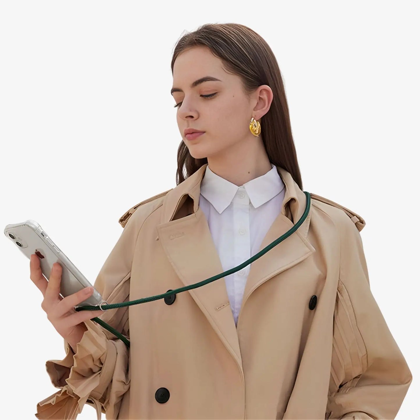Coque iPhone avec anneaux argentés