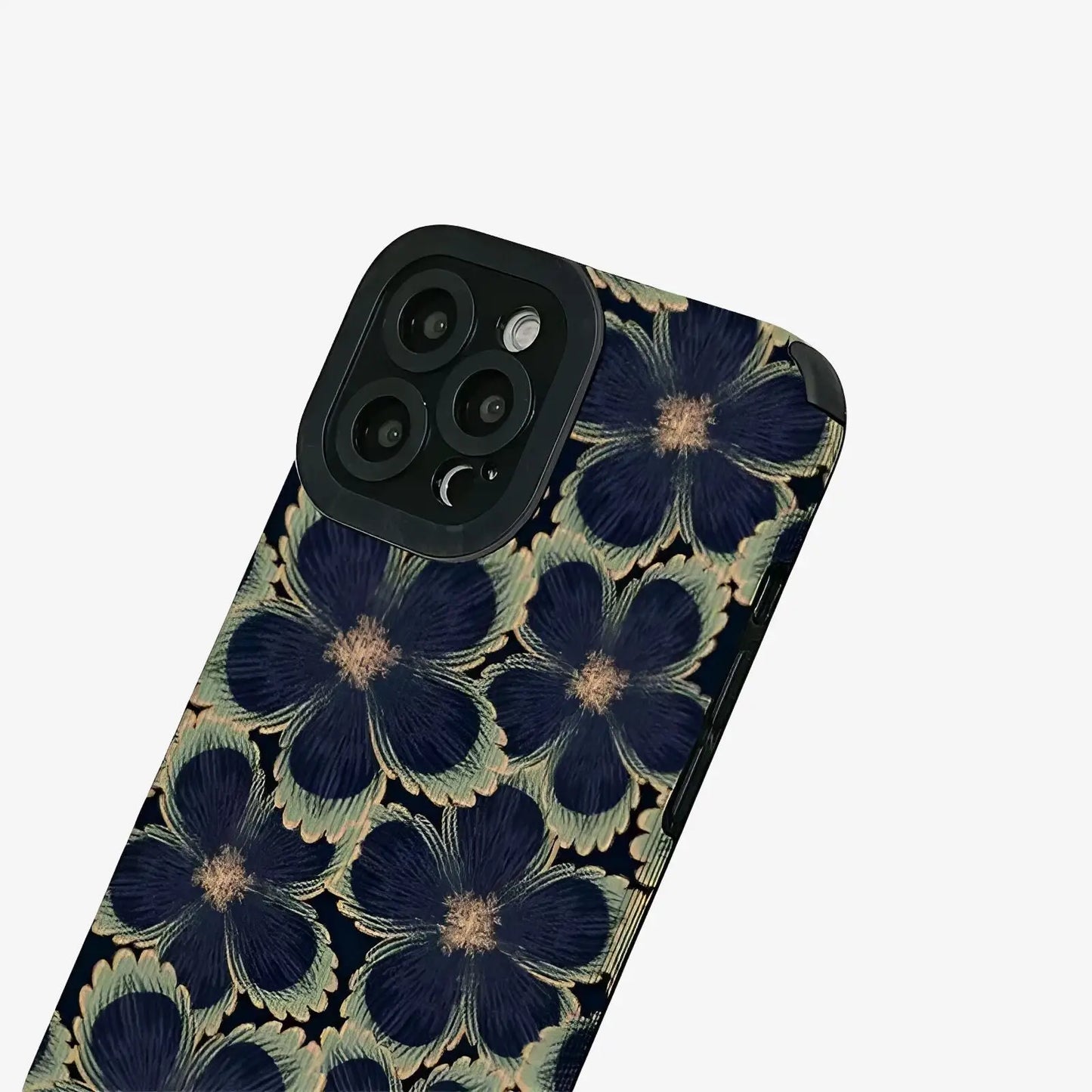 Coque iPhone fleurs bleues