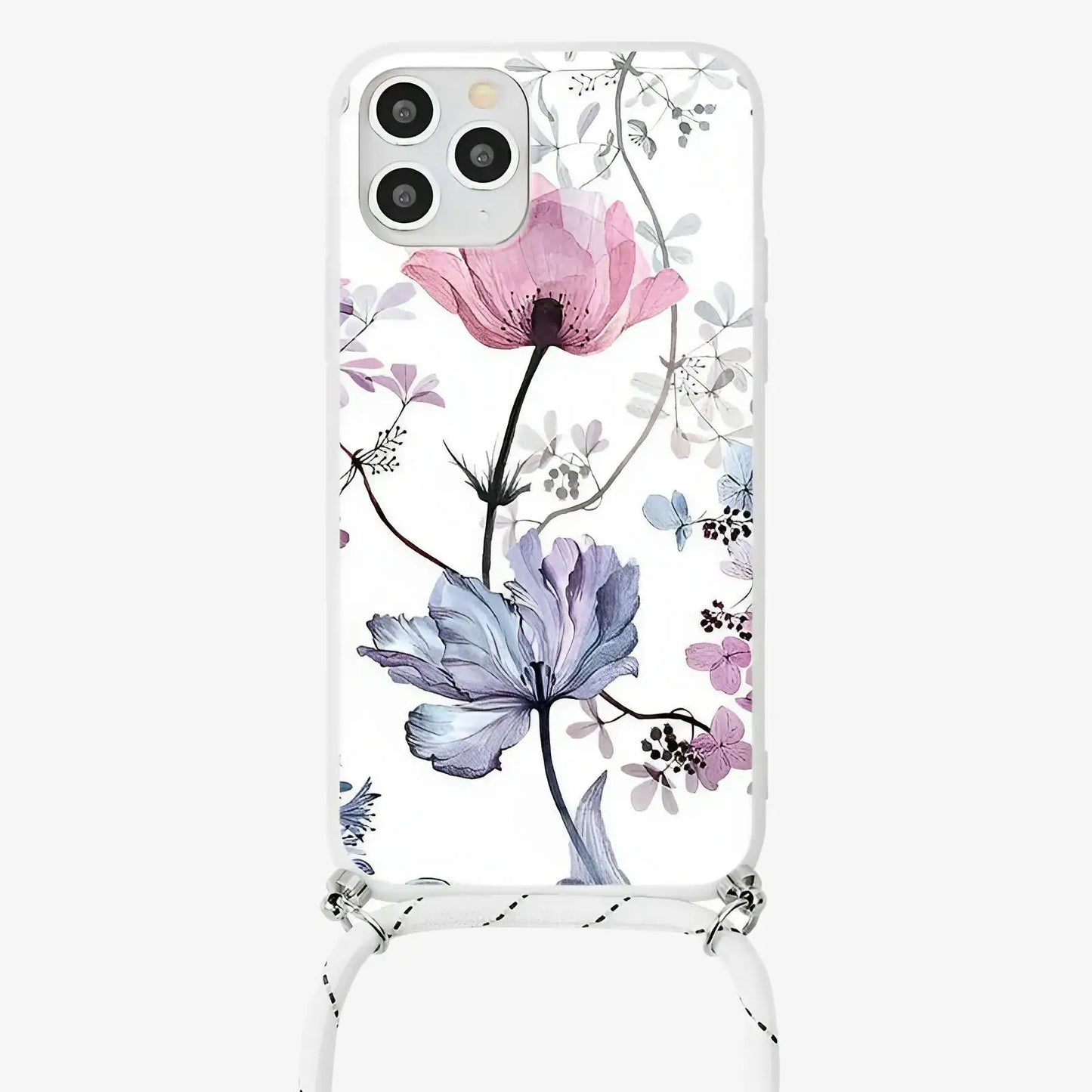 Coque iPhone imprimé printemps avec cordon