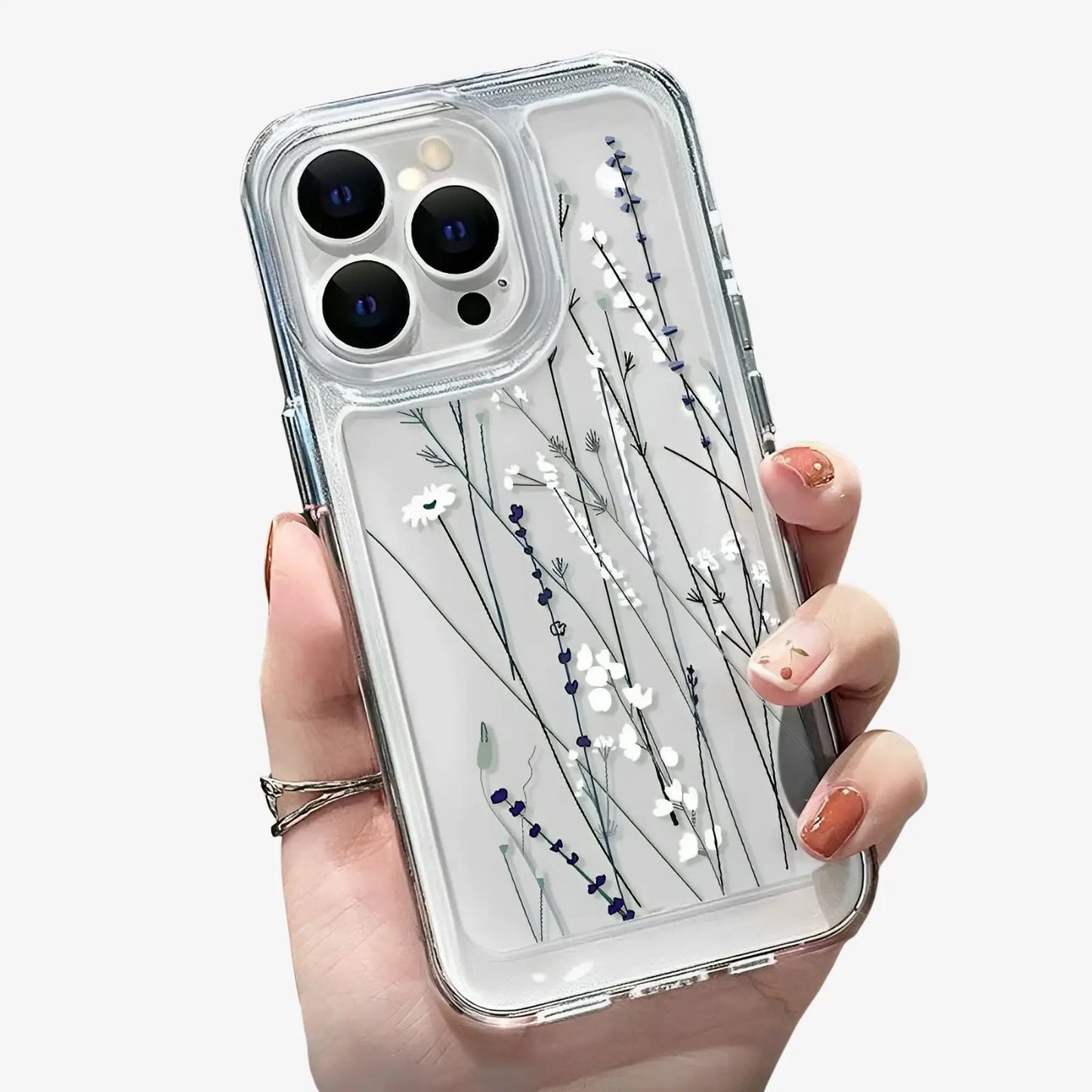 Coque transparente iPhone floral