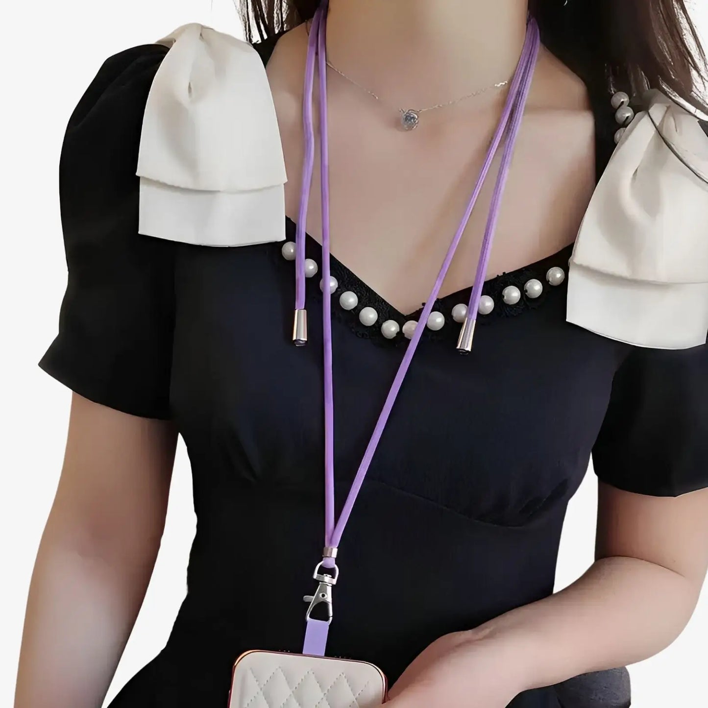 Cordon de téléphone ajustable universel violet