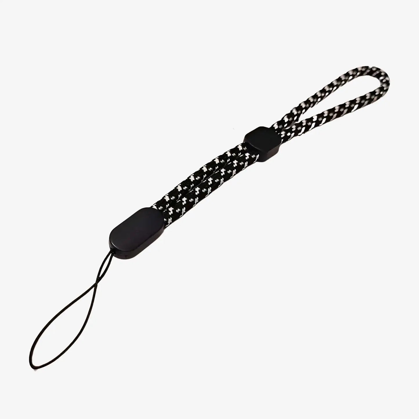 Dragonne de téléphone noir et blanc ajustable
