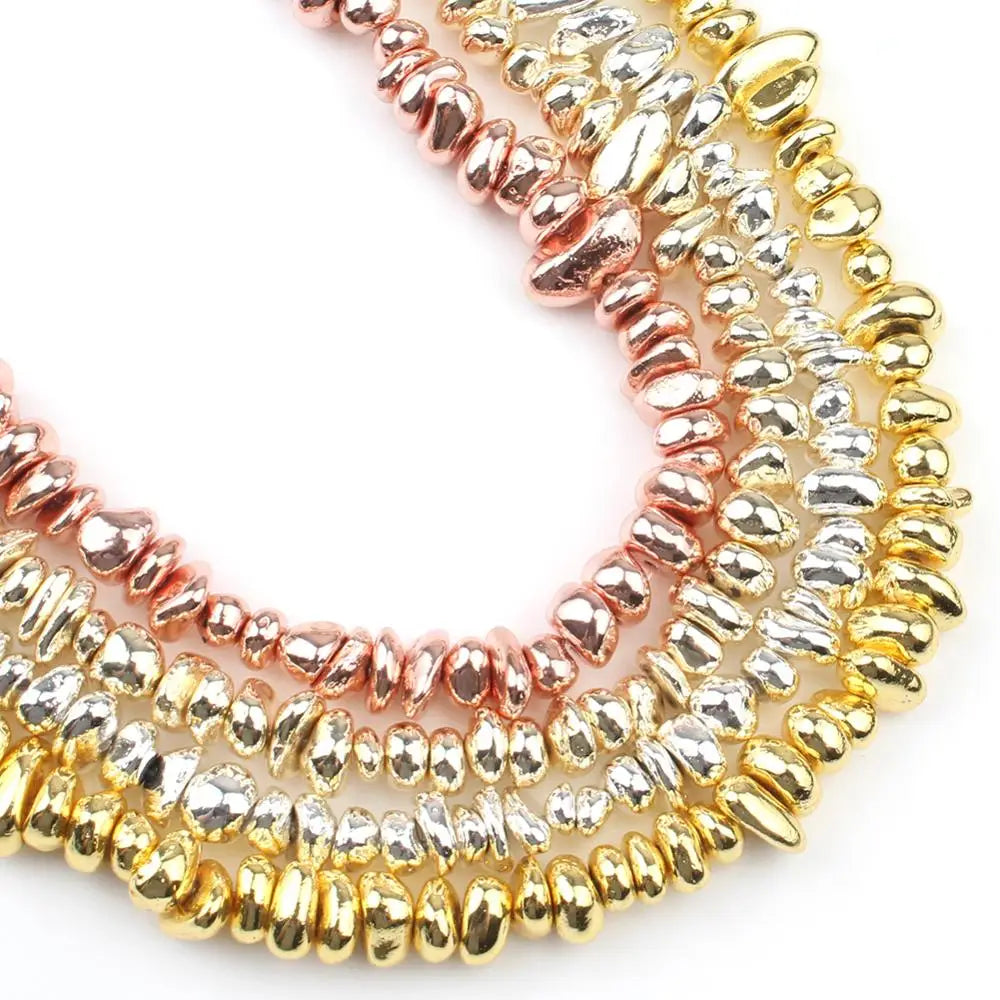 Perles naturelles en hématite de tailles irrégulières