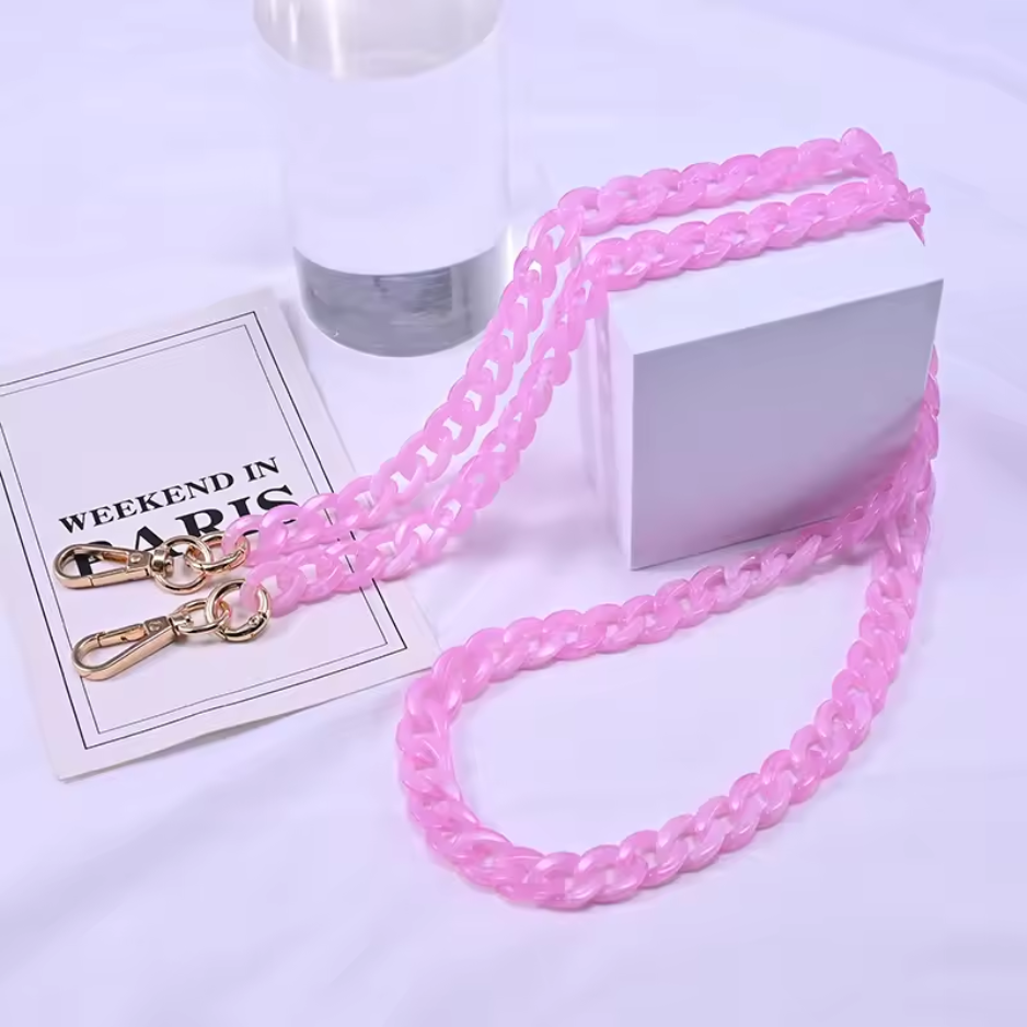 Collier chaîne bijou de téléphone maillons en acrylique | Charlotte