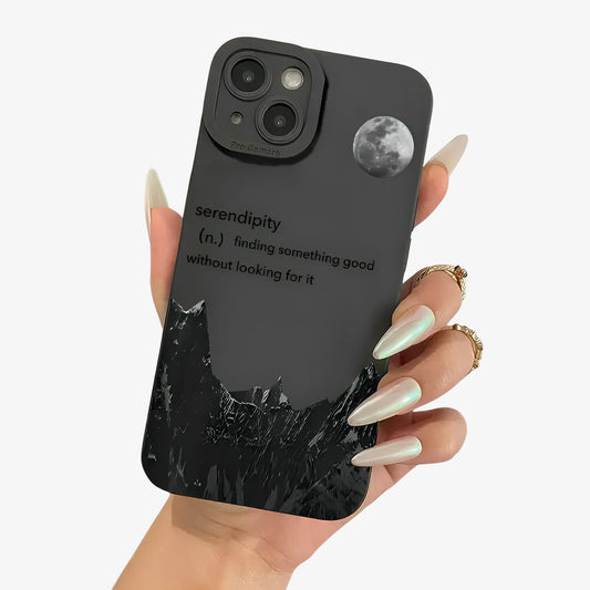 Coque iPhone noire avec lune