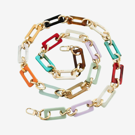 Collier chaîne bijou de téléphone maillons en acrylique | Emma