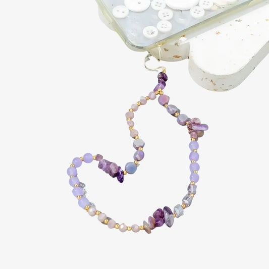 Bracelet pendentif pour téléphone en acrylique perlée | Iris