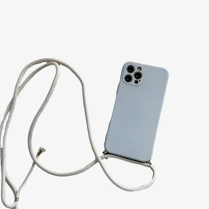 Coque iPhone avec cordon gris