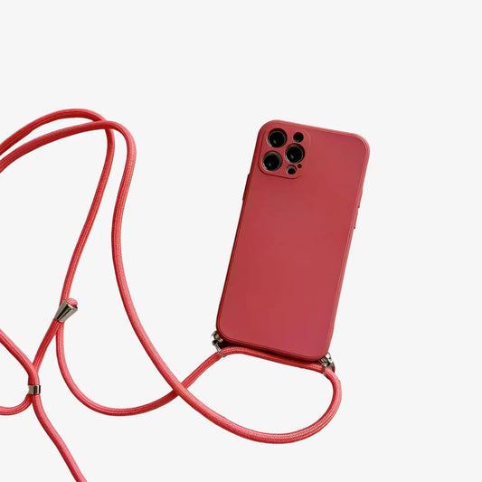 Coque iPhone avec cordon rouge