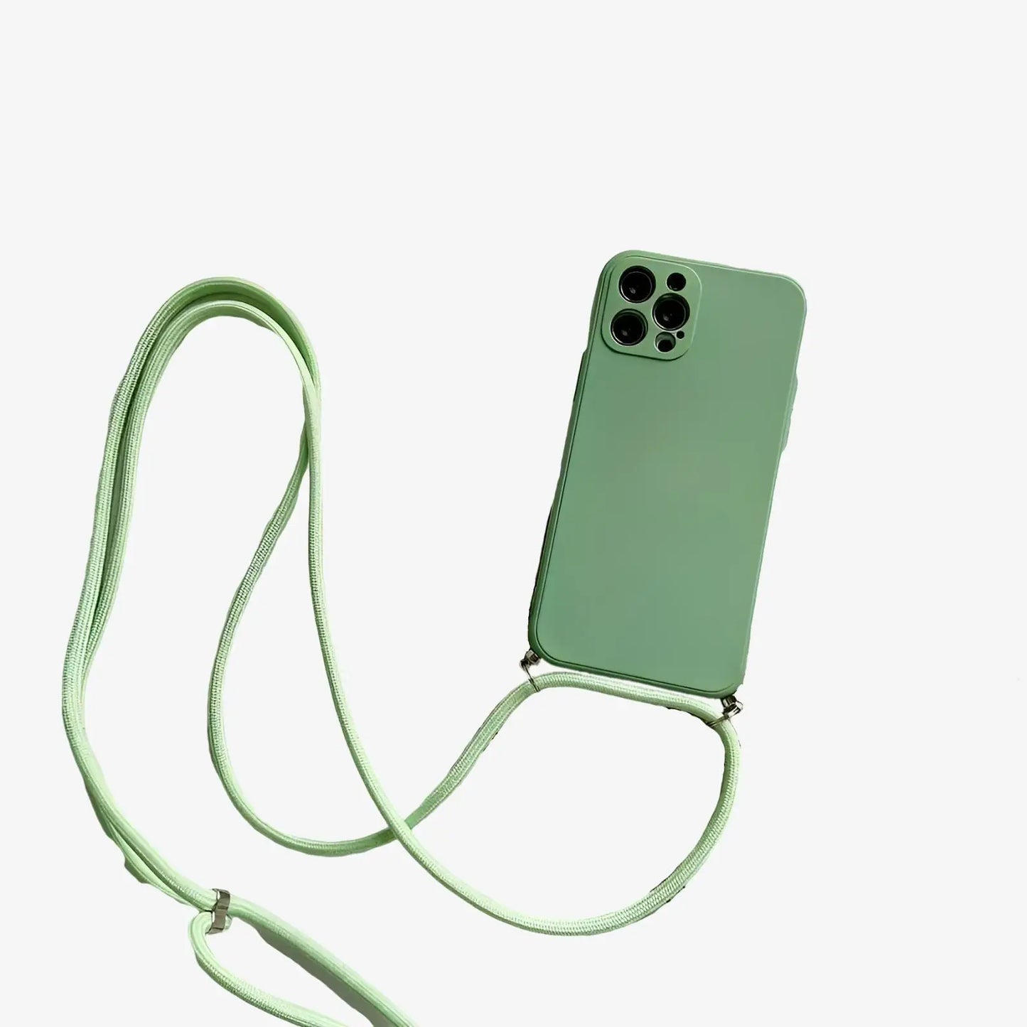 Coque iPhone avec cordon vert menthe