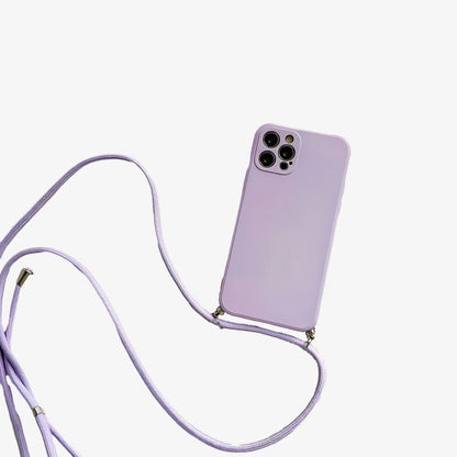 Coque iPhone avec cordon violet