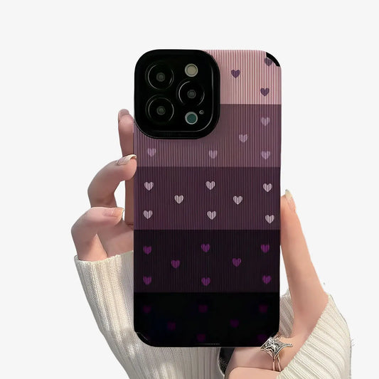 Coque iPhone dégradé violet avec coeur