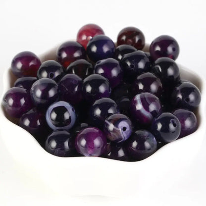 Perles en pierre naturelle 4 et 6 mm - Agates à rayures violettes / 4mm 88-91pcs