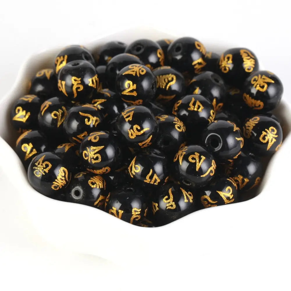 Perles en pierre naturelle 4 et 6 mm - Agates de prière mantra / 4mm 88-91pcs