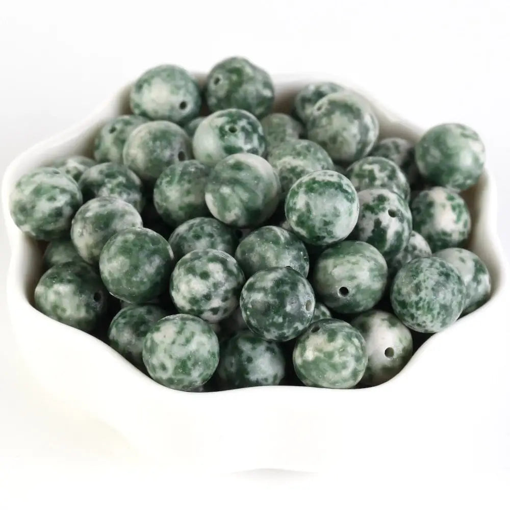 Perles en pierre naturelle 4 et 6 mm - Pierre de la tache verte / 4mm 88-91pcs