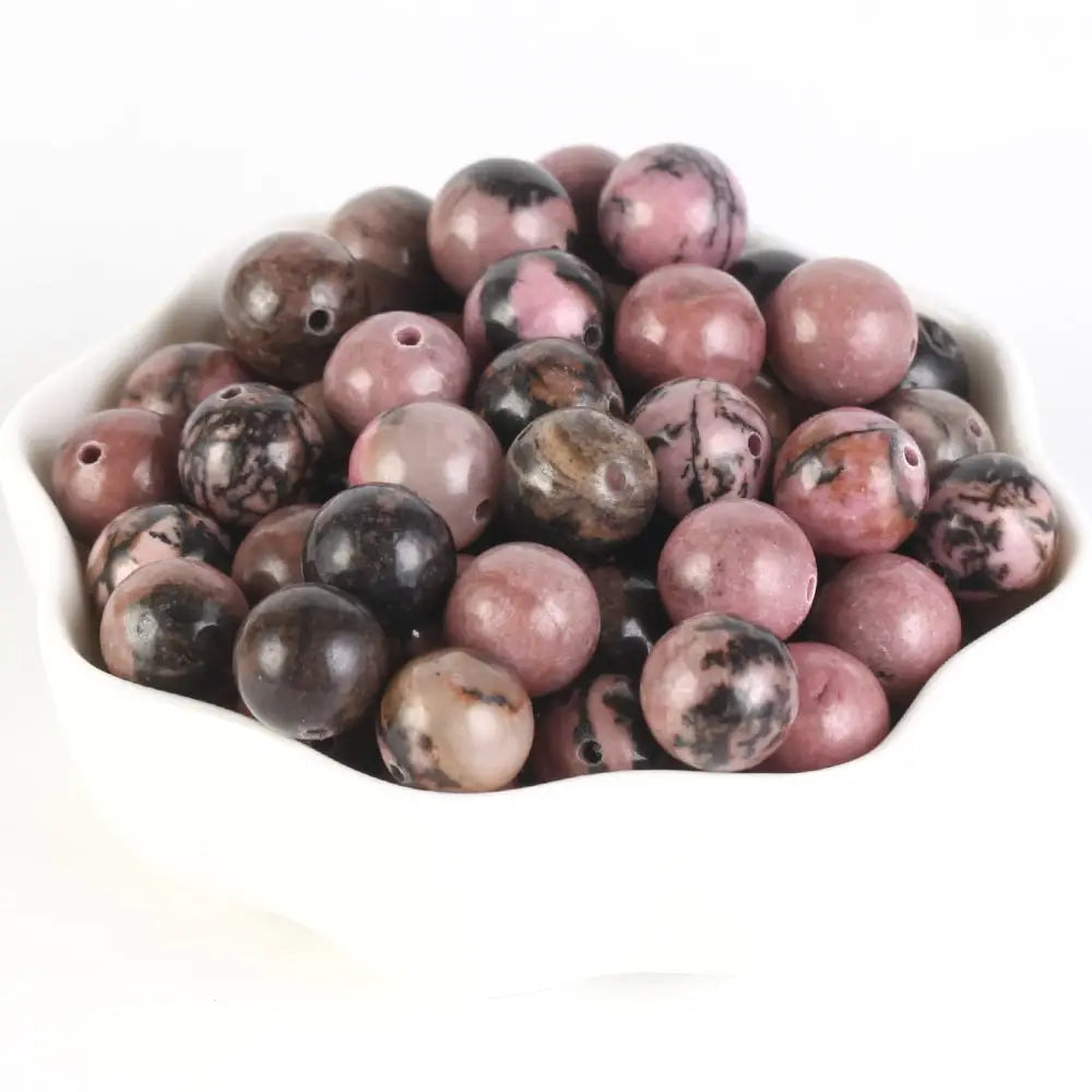 Perles en pierre naturelle 4 et 6 mm - Rhodonite dentelle noire / 4mm 88-91pcs