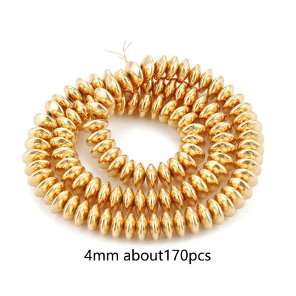Perles naturelles en hématite de tailles irrégulières - 14K gold 9