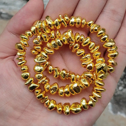 Perles naturelles en hématite de tailles irrégulières - gold
