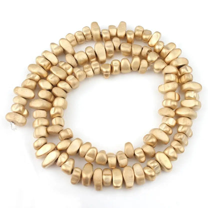 Perles naturelles en hématite de tailles irrégulières - matte KC gold
