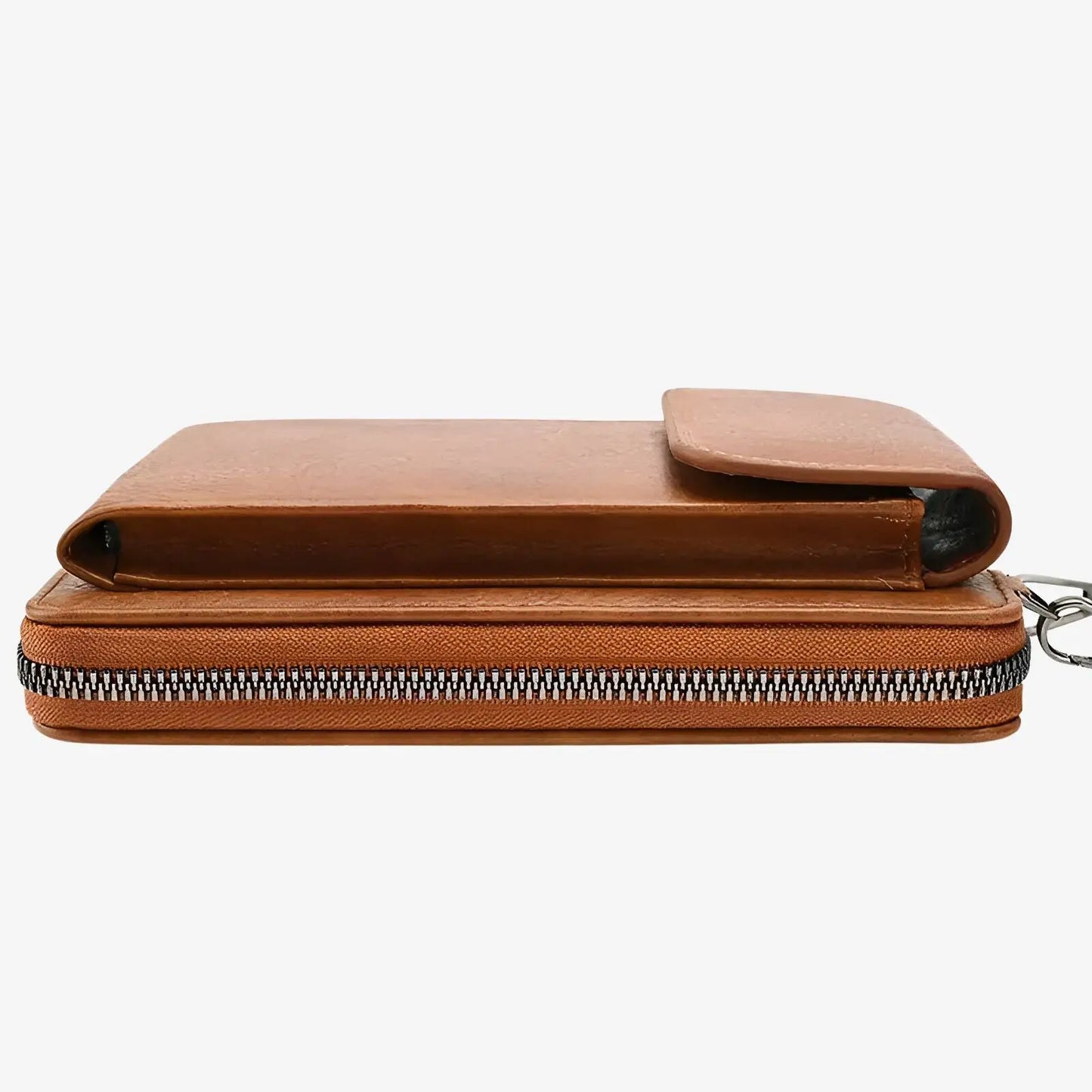 Pochette bandoulière de téléphone en cuir marron