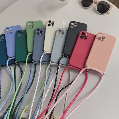 Coque iPhone avec cordon noir